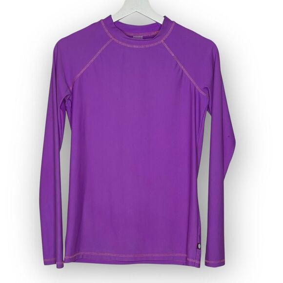 City Threads Lot of 2 Long Sleeve Swim Top Rash Guard Pink Purple Girl’s Size 16 - Picture 2 of 9